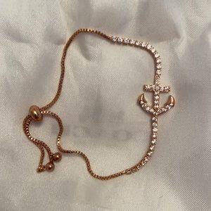 Bronze rhinestone anchor bracelets